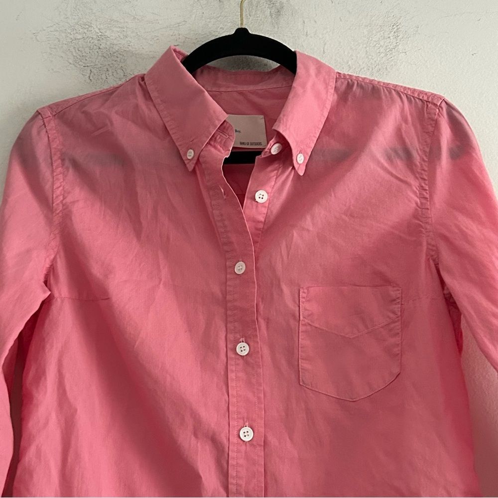 Boy. Band of Outsiders Cotton Pink Button Down Boxy Shirt Size Large - Picture 2 of 9